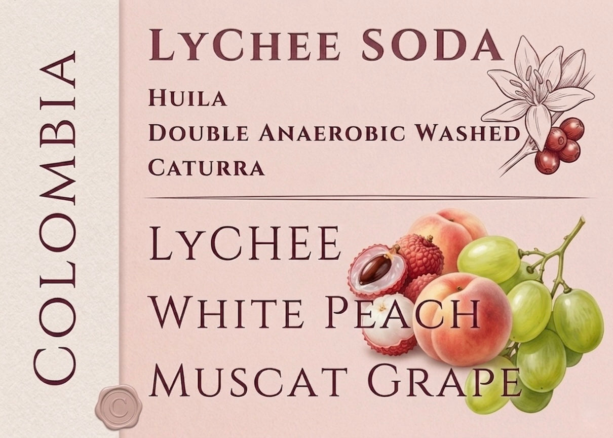 Colombia Lychee Soda double ana. washed Caturra